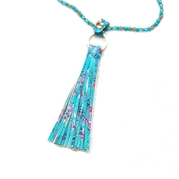 NWT Riah Fashion Leather Tassel Boho Necklace Bracelet - Picture 3 of 8